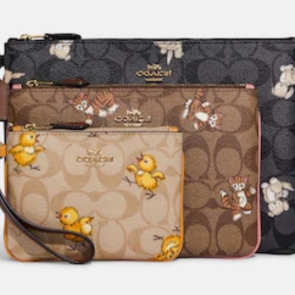 Coach Handbags - SOLD❗️HOST PICK🥳COACH Trio SIGNATURE Canvas Creature SET  💥LIMITED